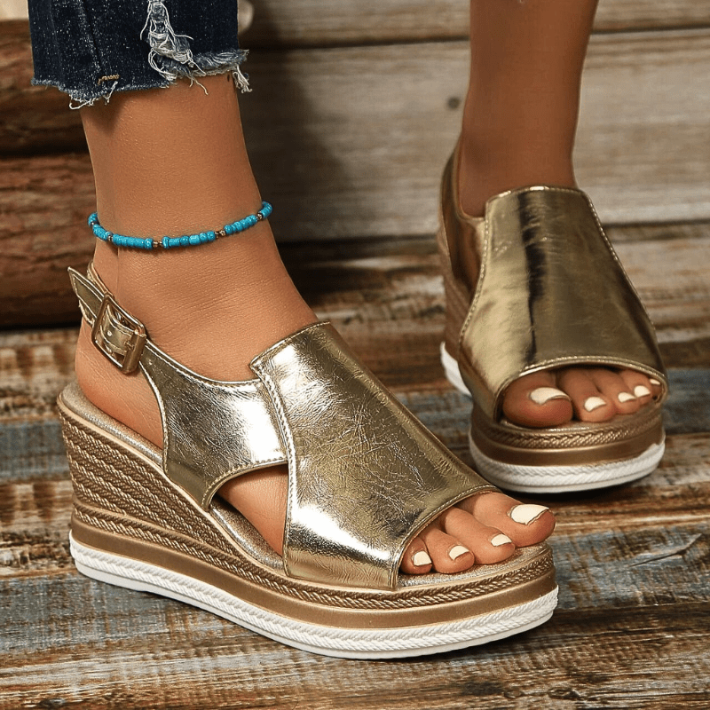 Baylie - Sandalias Estilosas Metálicas