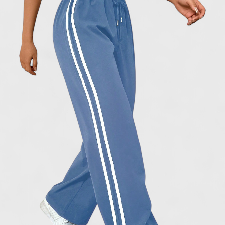 Alanys Pantalón Deportivo de Pierna Ancha con Detalle Lateral