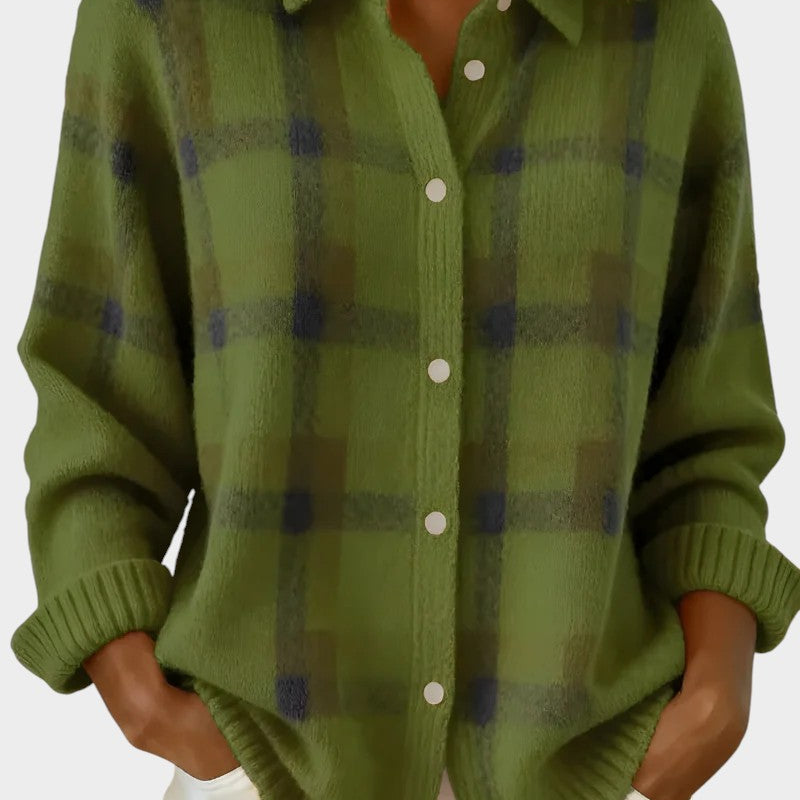 Mara | Cárdigan de punto a cuadros con tacto suave