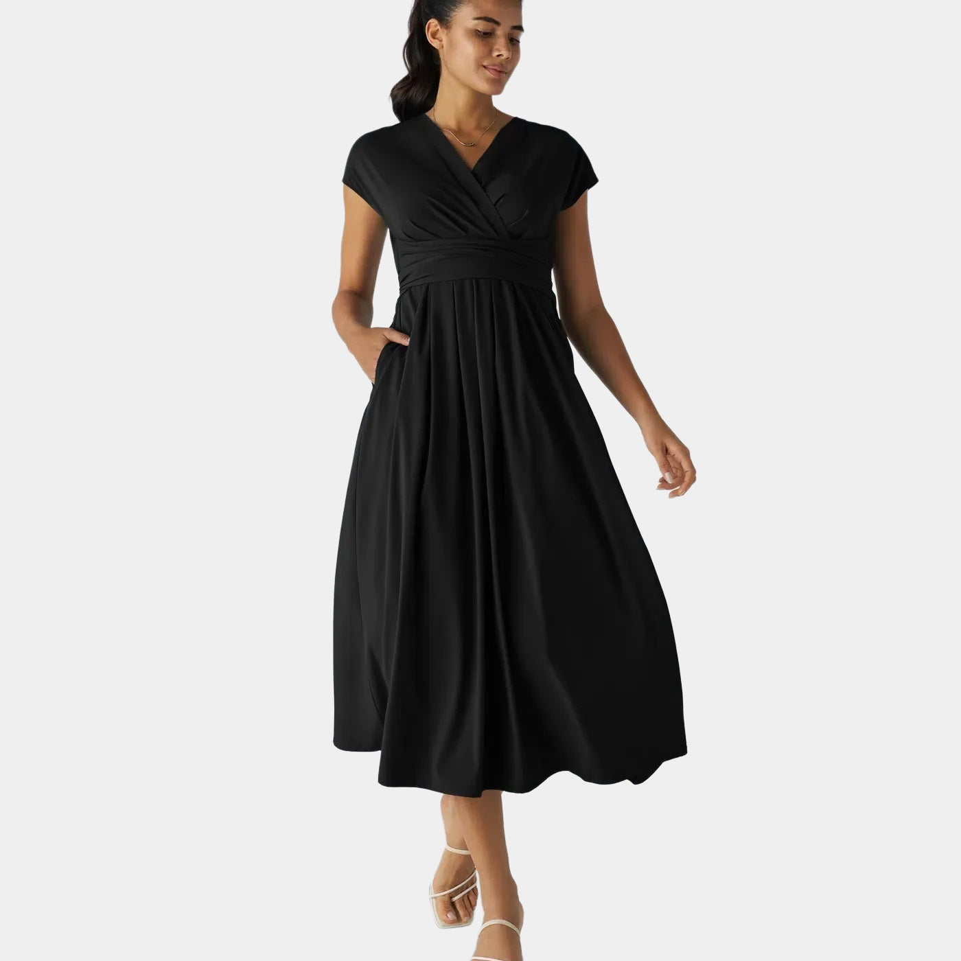 LYNN - Elegante Vestido Cruzado con Cintura Alta