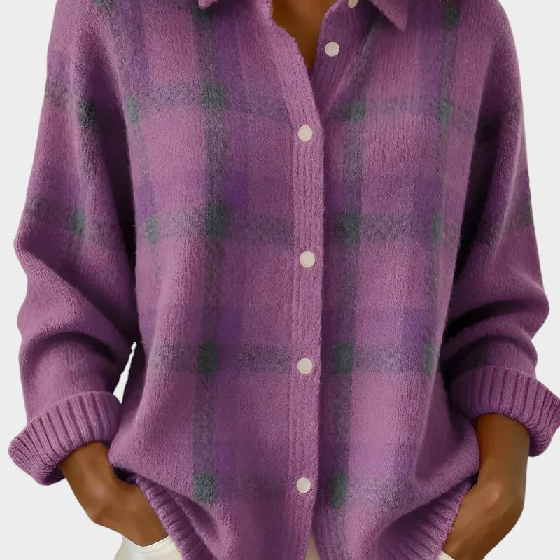 Mara | Cárdigan de punto a cuadros con tacto suave