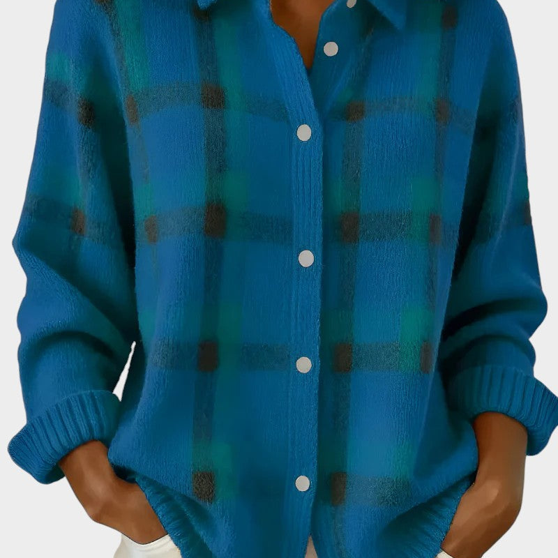 Mara | Cárdigan de punto a cuadros con tacto suave