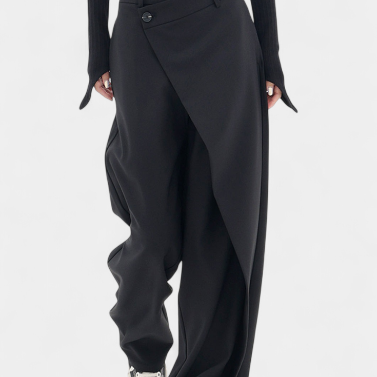 Oaklyn Pantalones Rectos con Drapado Moderno