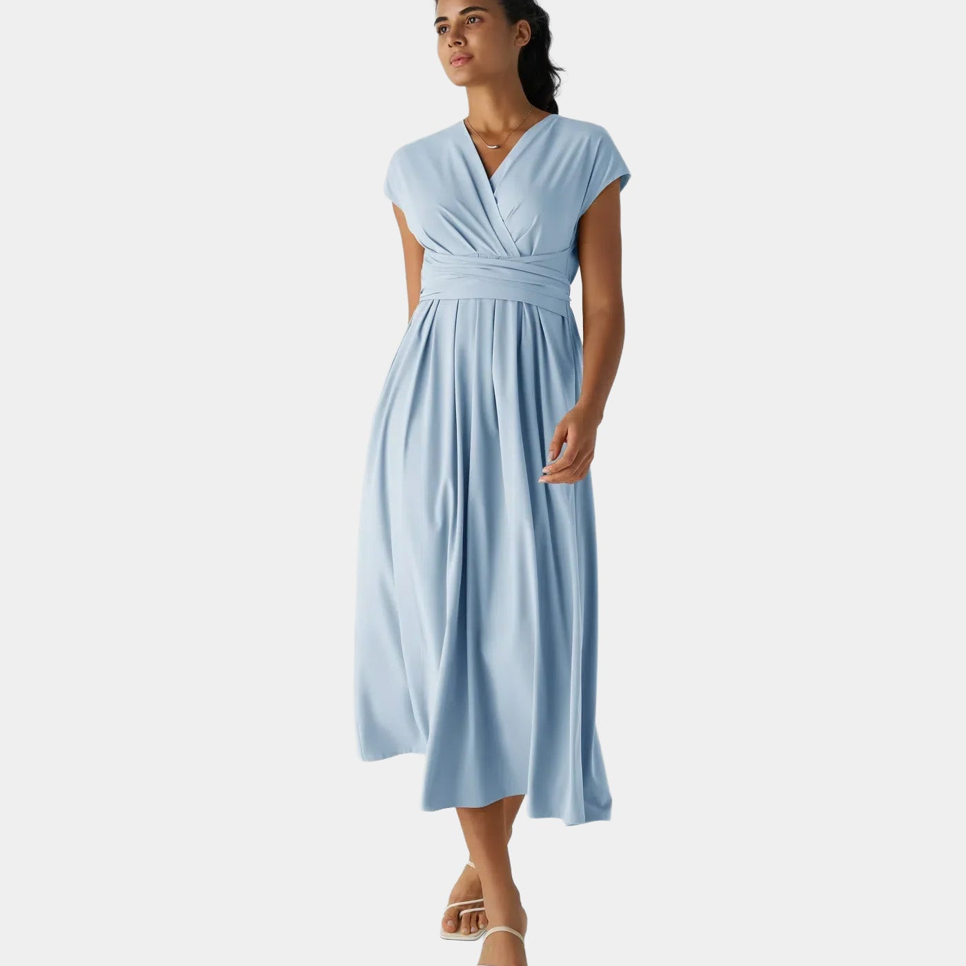 LYNN - Elegante Vestido Cruzado con Cintura Alta