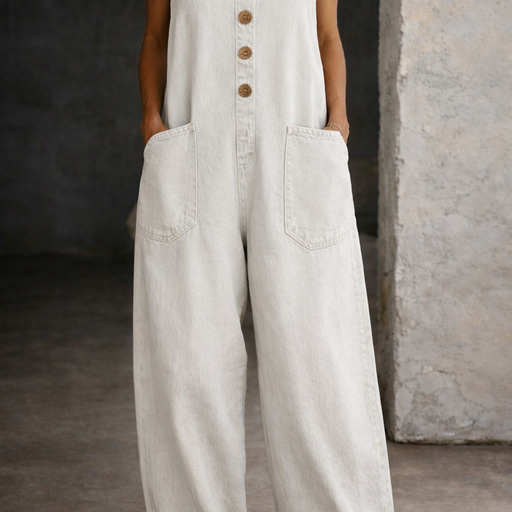 Salome | Peto De Denim De Algodón Con Lavado Vintage