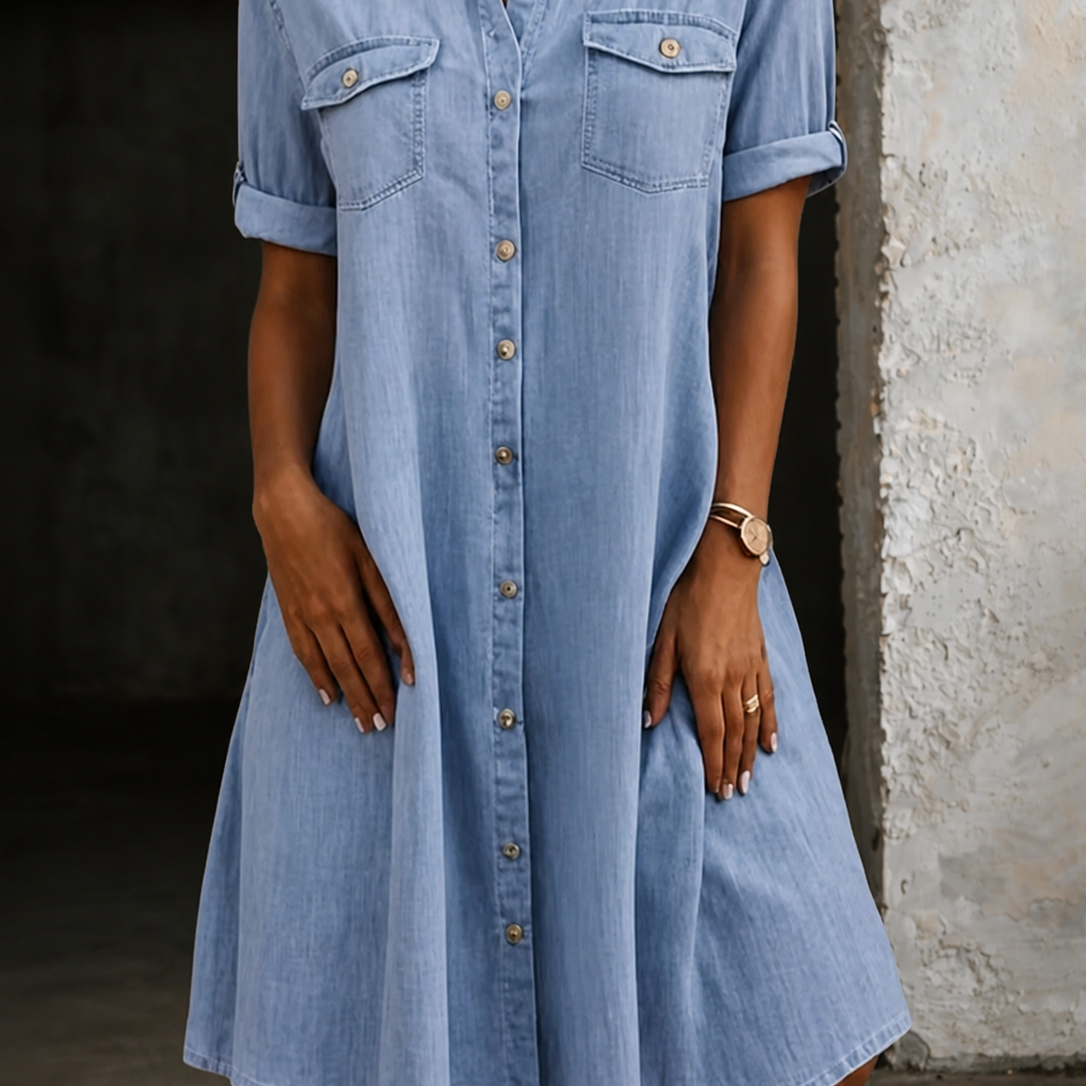 Patricia | Vestido midi estilo vaquero casual