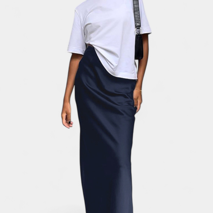 Fable Falda Maxi Utility de Diseño Liso y Estilo Pulido