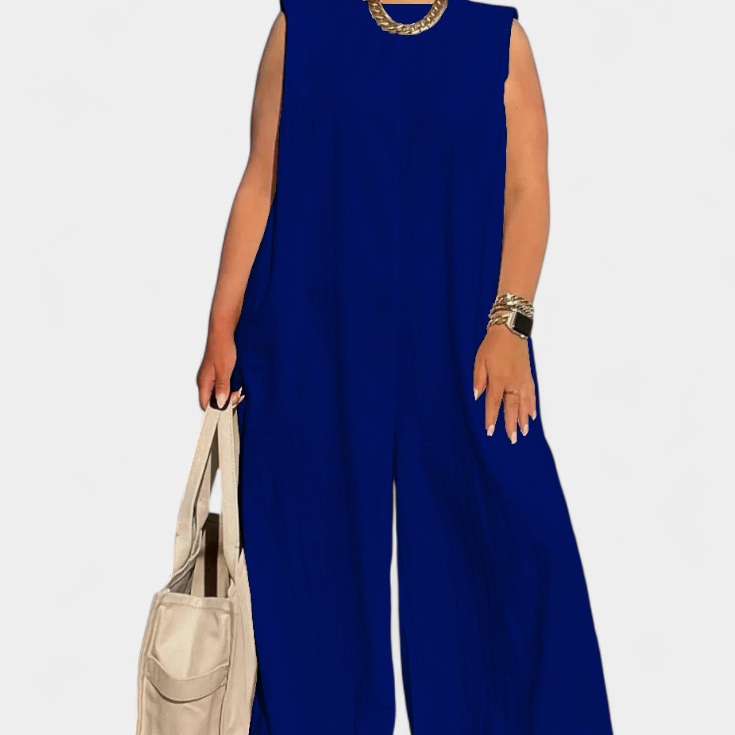 Airla Mono Oversize sin Mangas de Pierna Ancha