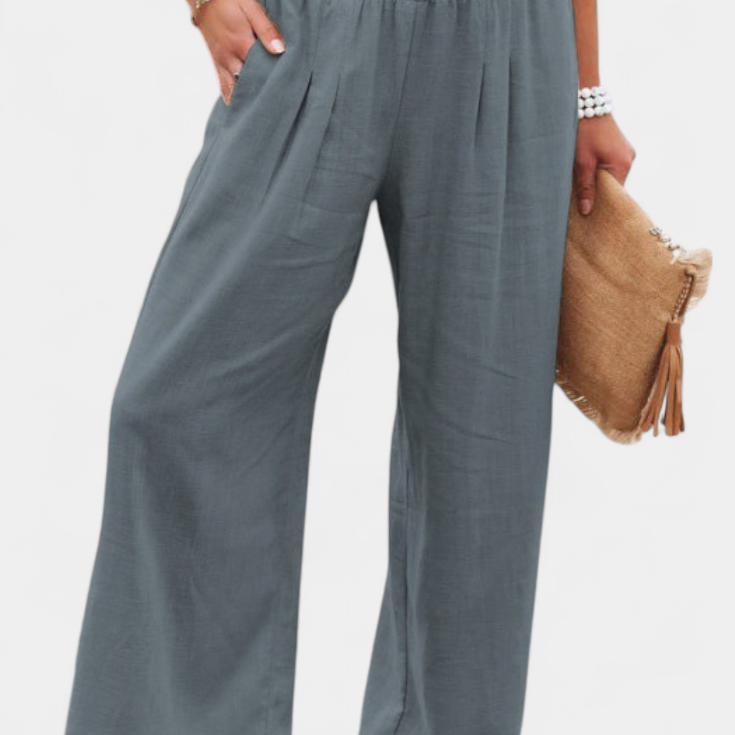 Alexia Pantalón de Algodón y Lino con Corte Fluido y Elegancia Natural