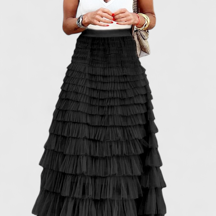 Capucine Falda Larga de Tul Vintage