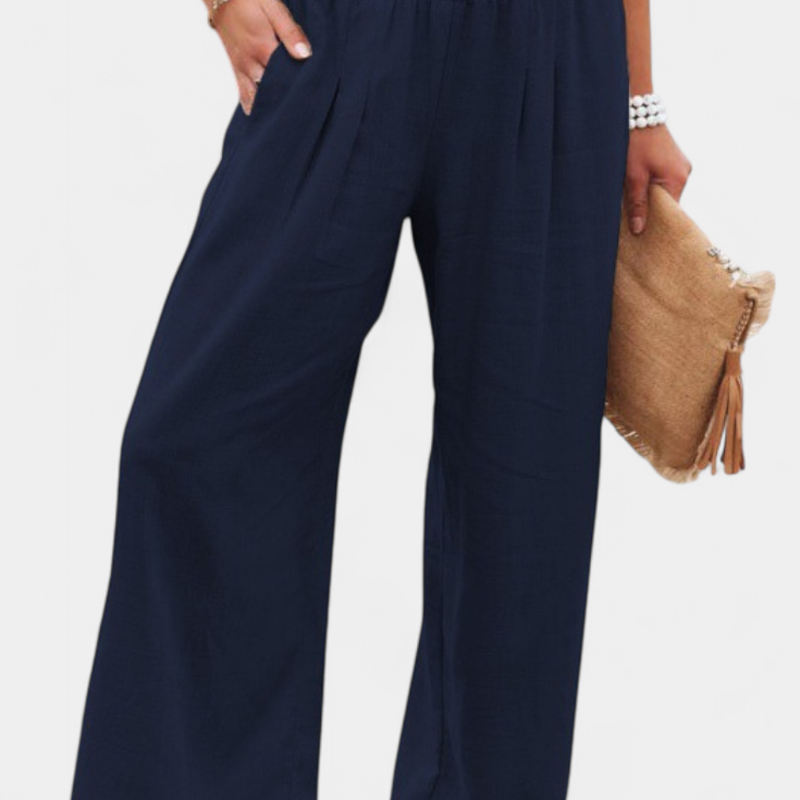 Alexia Pantalón de Algodón y Lino con Corte Fluido y Elegancia Natural