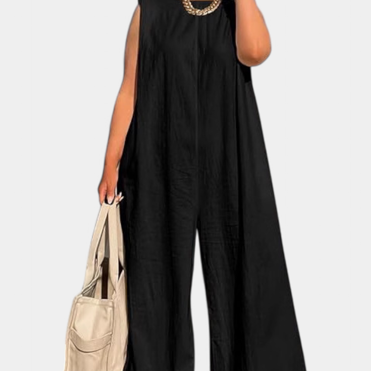 Airla Mono Oversize sin Mangas de Pierna Ancha