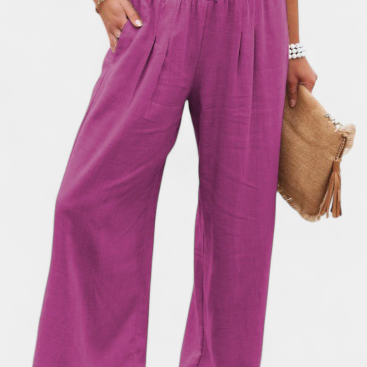 Alexia Pantalón de Algodón y Lino con Corte Fluido y Elegancia Natural