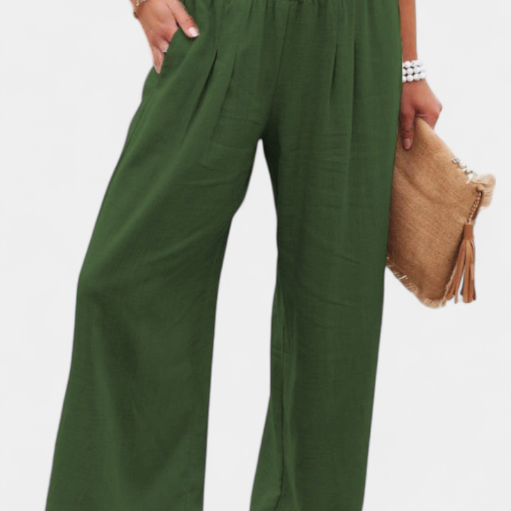 Alexia Pantalón de Algodón y Lino con Corte Fluido y Elegancia Natural