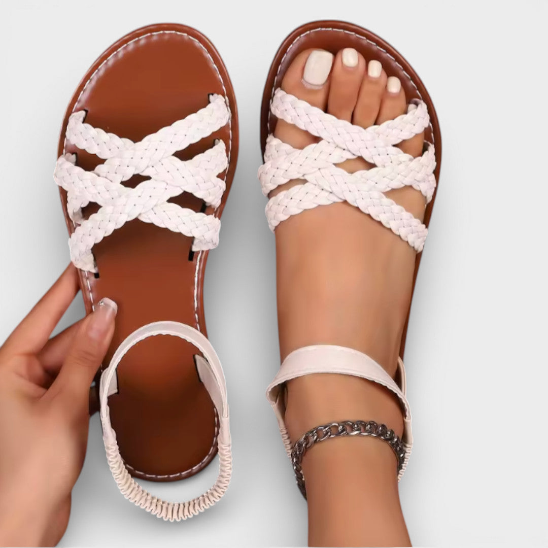 Sandalias Planas Mujer Tiras Romanas