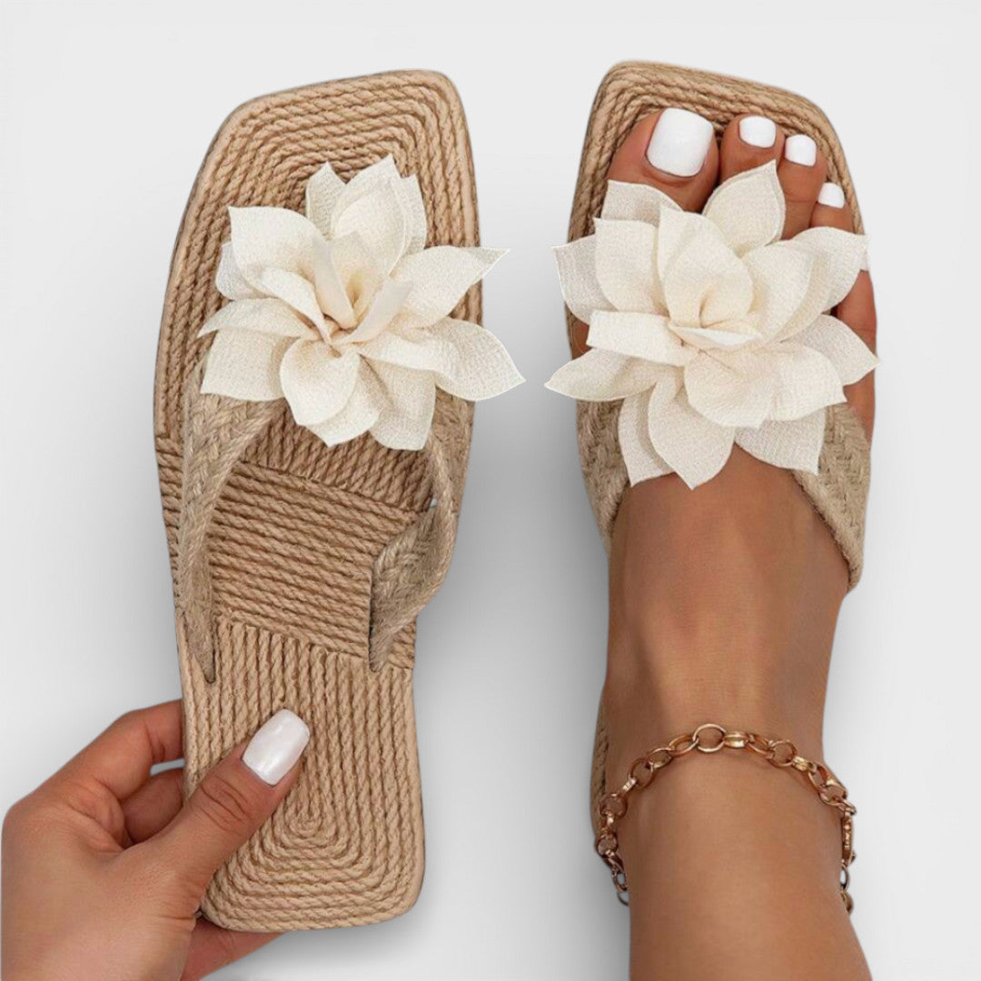 Sandalias Plataforma Floral Mujer