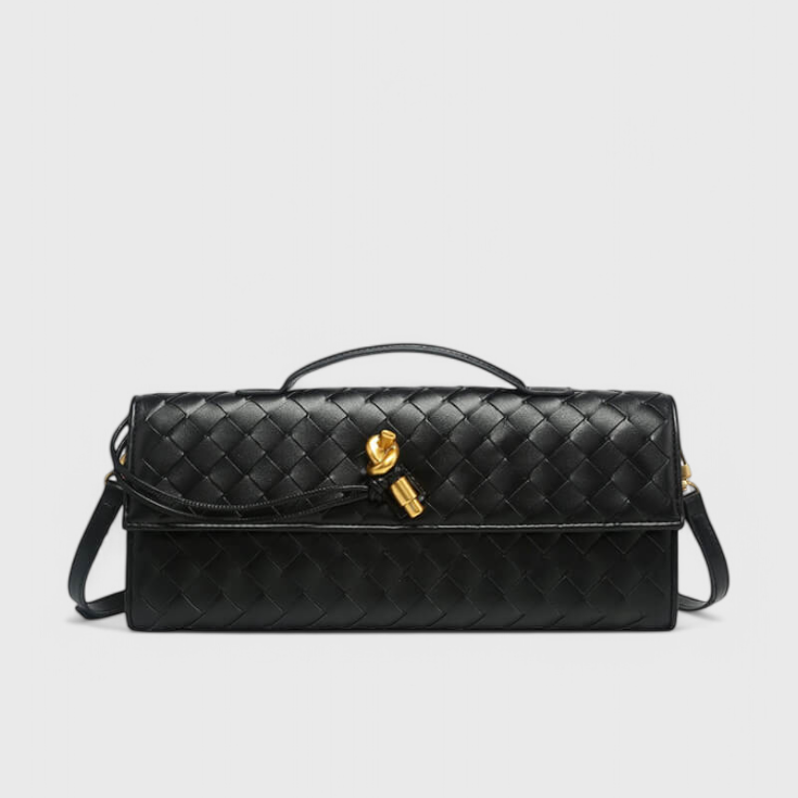 Melanie Clutch con Detalle de Nudo Dorado