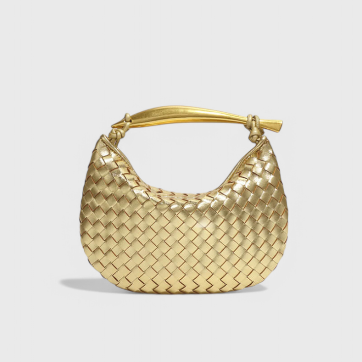 Gerda Bolso Woven con Asa Dorada