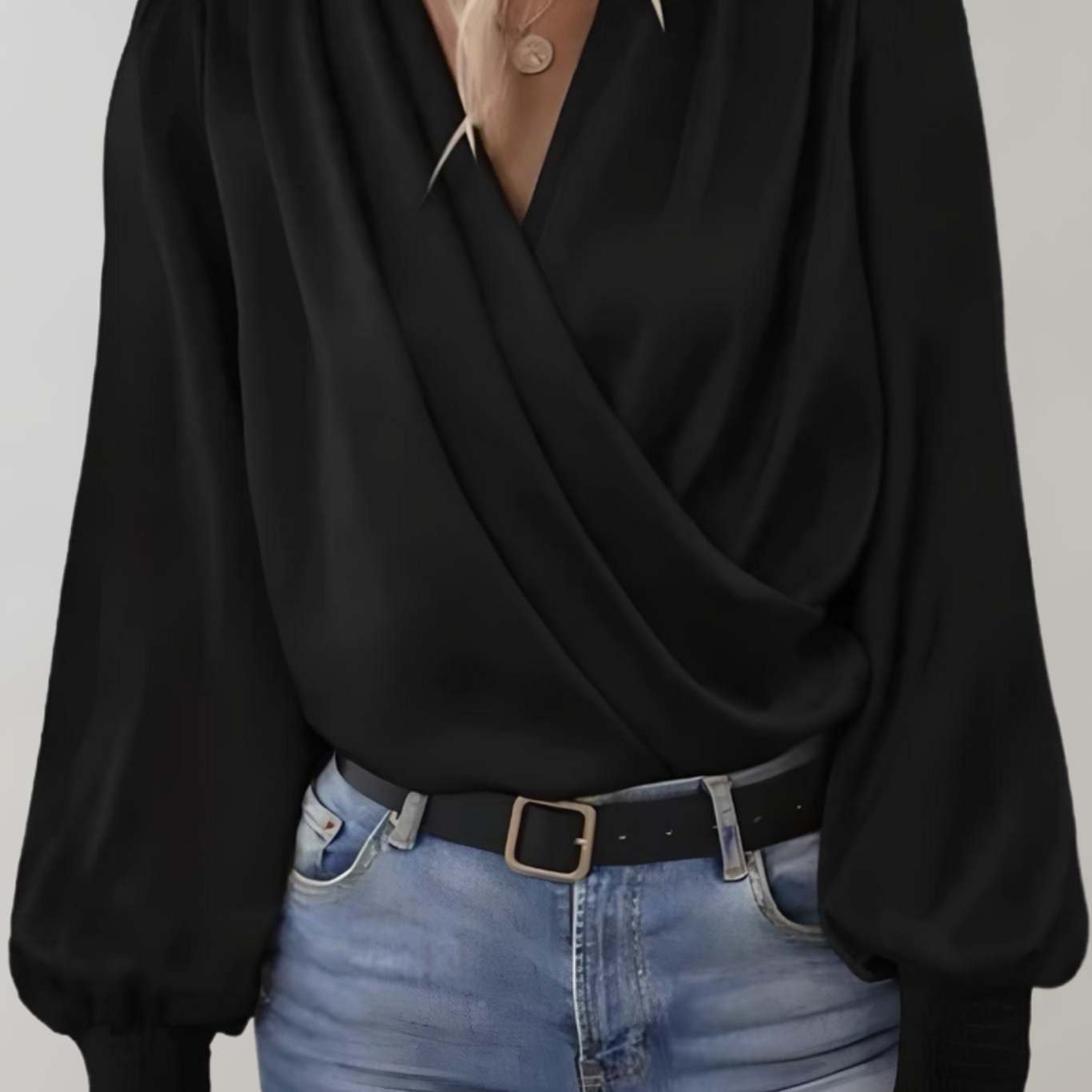 Quinn | Blusa Elegante de Manga Larga con Escote en V