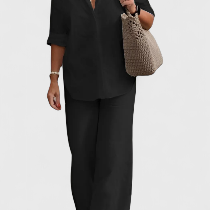 Skye Conjunto de Dos Piezas en Lino y Algodón con Silueta Relajada