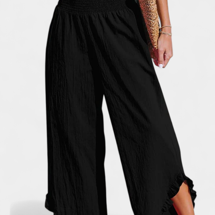 Justina Pantalón Palazzo con Volantes y Talle Alto