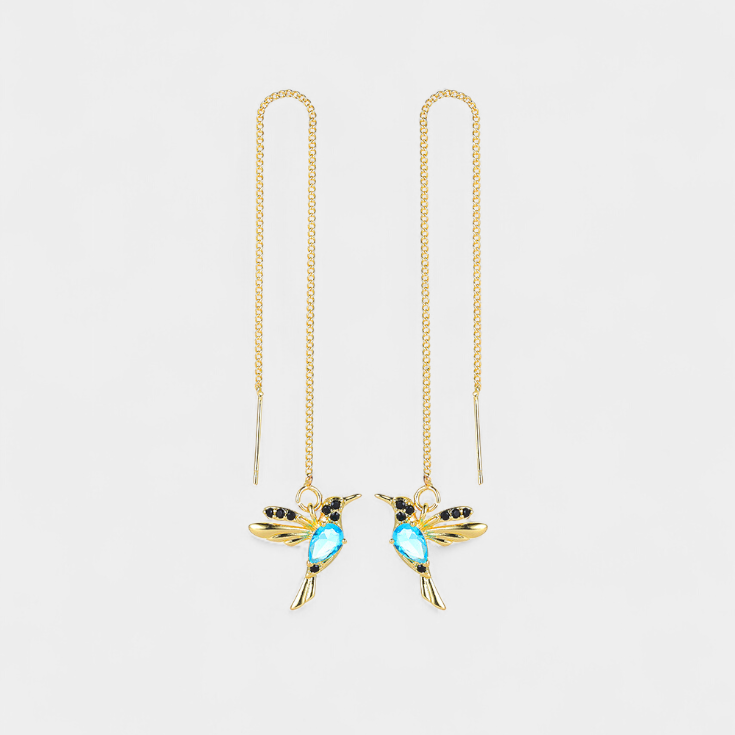 Mixed Zirconium Bird Earrings