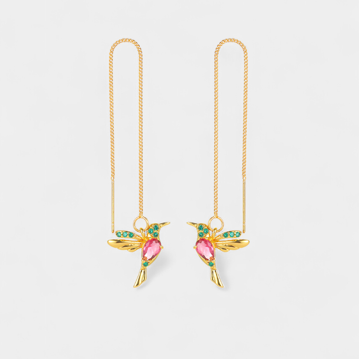 Mixed Zirconium Bird Earrings