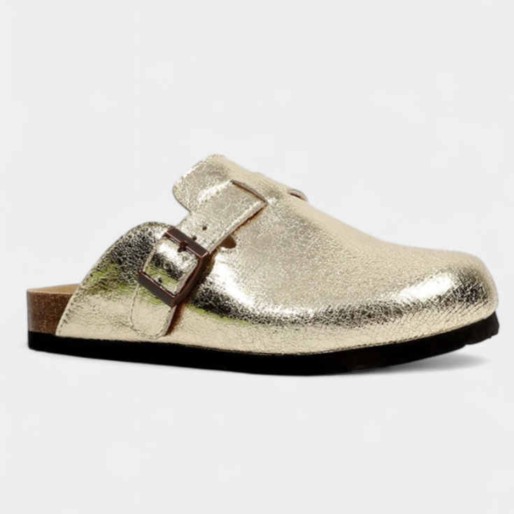 Aubree Zuecos Unisex de Gamuza con Hebilla Ajustable