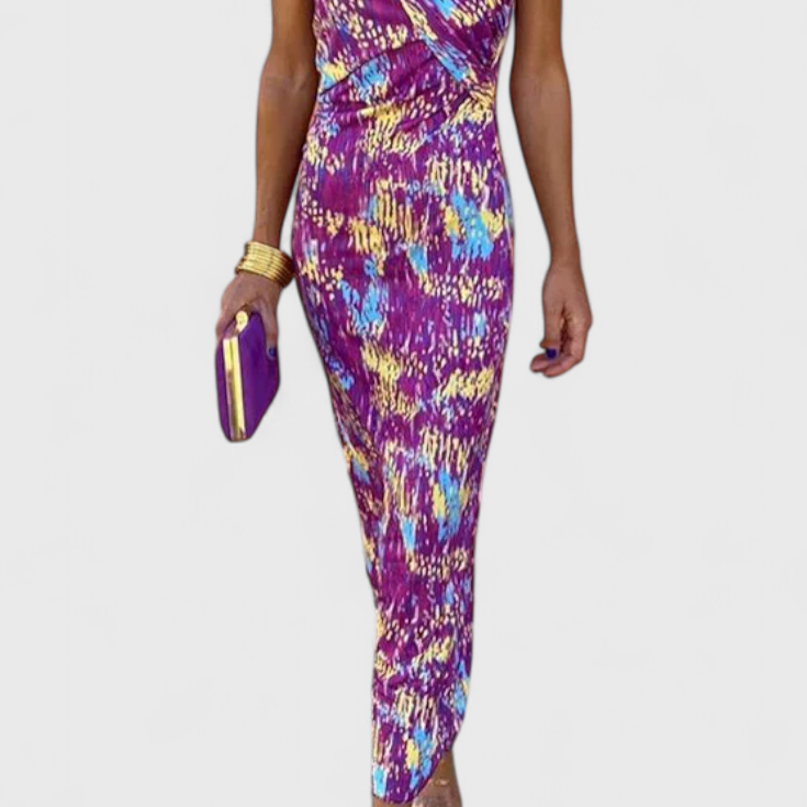 Julissa Vestido Maxi de Noche con Hombros Inclinados