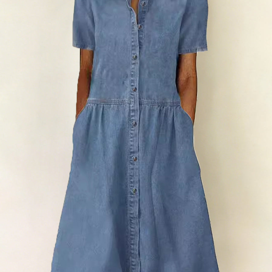 Carolina | Vestido vaquero de manga corta
